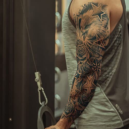 Aresvns 5 Sheets Semi Permanent Sleeve Tattoo for Men and women, Realistic Temporary Tattoos Full Arm Waterproof & Long-Lasting 1 Week Christmas Gift - Image 5