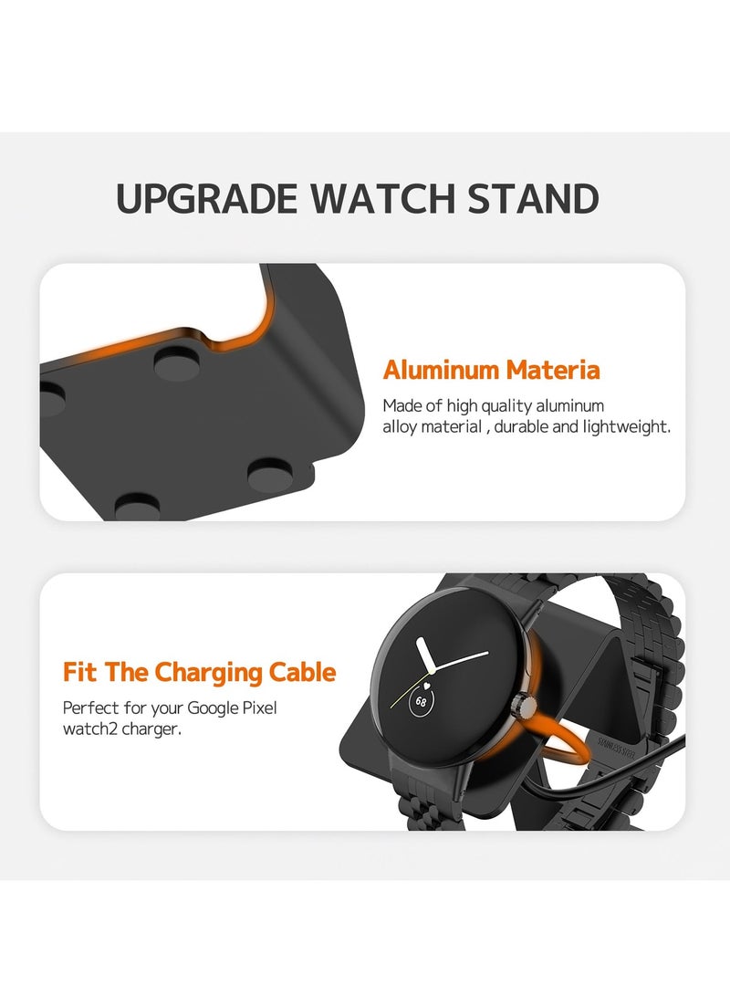 SYOSI Charger Stand Holder Dock for Google Pixel Watch 2 Premium Aluminum Metal Stand for Stable and Durable Charging Non Slip Easy to Place and Charge for Nightstand and Desk Charging Black  - Image 5