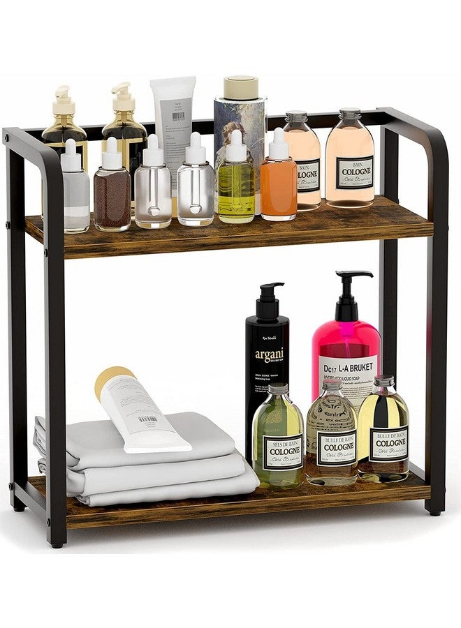 Indian Decor 28024 Space Saving Spice Rack Organizer For Countertop - Bathroom Counter Organizer,Seasoning Rack,Wooden Tabletop Storage Shelves For Kitchen,Bathroom,Bedroom & Office - Floating Shelves - Image 2