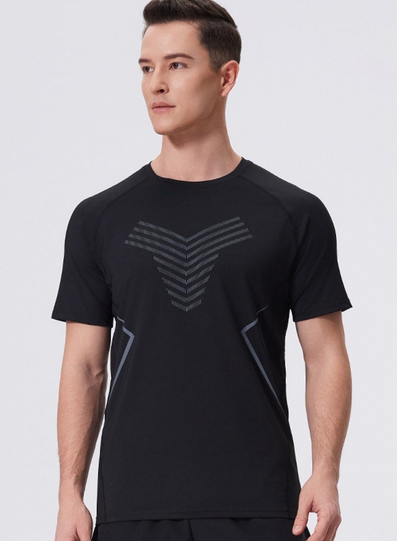 luluesses Men's Quick Dry Short Sleeve T-Shirt Crew Neck Sweatshirt Tops Gym Wear  - Image 1