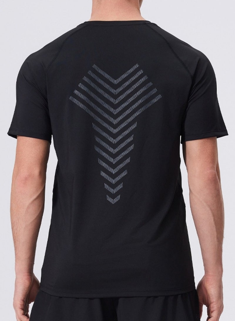 luluesses Men's Quick Dry Short Sleeve T-Shirt Crew Neck Sweatshirt Tops Gym Wear  - Image 5