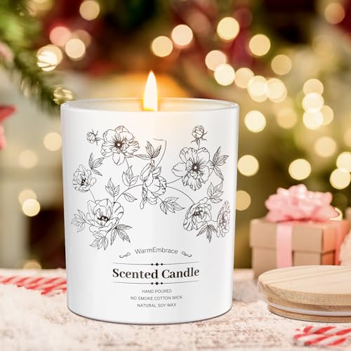 WarmEmbrace Deluxe Scented Candle for Women & Men, Vanilla Coconut Soy Wax Candle, 8 Oz Jar Candle for Home, Scented-60 Hours Long Lasting Burning, Suitable Gift for Mom - Image 5