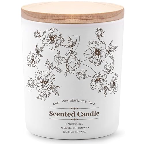 WarmEmbrace Deluxe Scented Candle for Women & Men, Vanilla Coconut Soy Wax Candle, 8 Oz Jar Candle for Home, Scented-60 Hours Long Lasting Burning, Suitable Gift for Mom - Image 1