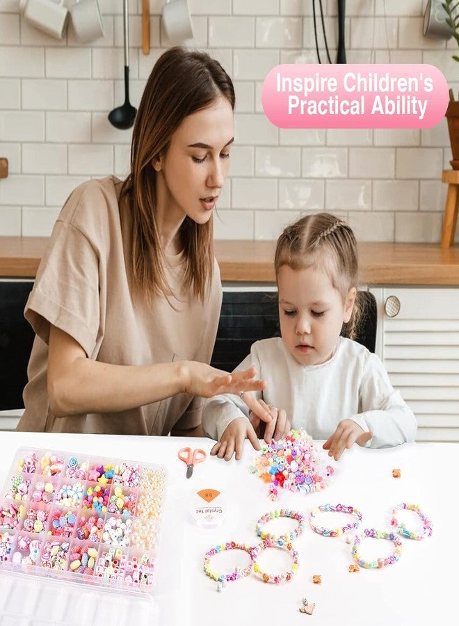 BACHUDO Jewelry Bracelet Making Clay Kit for Grils | About 369 Pcs Preppy Polymer Clay Beads with Charms Kit for Friendship Jewelry Making | DIY Arts and Crafts Birthday Gifts Toys for Kids Age 6-13 - Image 3