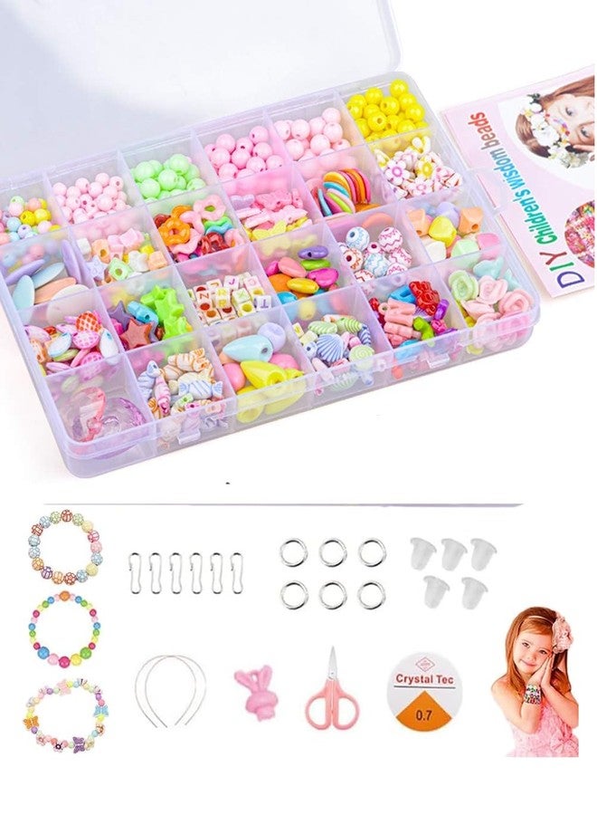 BACHUDO Jewelry Bracelet Making Clay Kit for Grils | About 369 Pcs Preppy Polymer Clay Beads with Charms Kit for Friendship Jewelry Making | DIY Arts and Crafts Birthday Gifts Toys for Kids Age 6-13 - Image 1