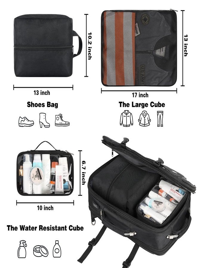 JCDOBEST Carry on Backpack, Extra Large 50L Airline Approved TSA Travel Backpacks with 3 Packing Cubes for Women Men, Super Large Heavy Expandable Overnight Luggage Daypack Business Backpack - Image 2