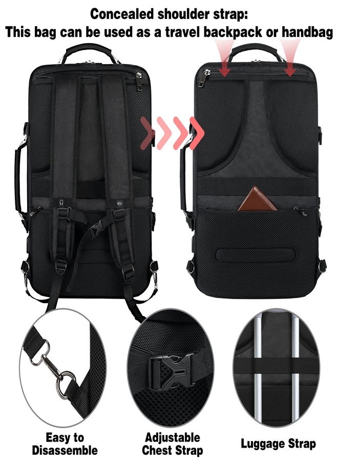 JCDOBEST Carry on Backpack, Extra Large 50L Airline Approved TSA Travel Backpacks with 3 Packing Cubes for Women Men, Super Large Heavy Expandable Overnight Luggage Daypack Business Backpack - Image 5