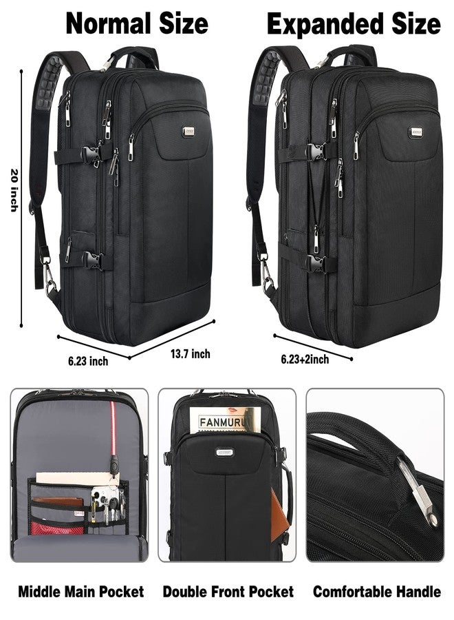 JCDOBEST Carry on Backpack, Extra Large 50L Airline Approved TSA Travel Backpacks with 3 Packing Cubes for Women Men, Super Large Heavy Expandable Overnight Luggage Daypack Business Backpack - Image 3