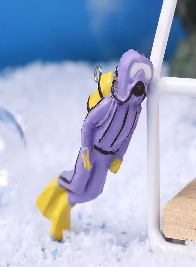 GIG BAZAAR-Aquarium Floating Decorations Diver Cute Resin Toy, Set of 2 Suitable for All Kinds of Fish Tanks Decoration Ornament Accessories - Image 5