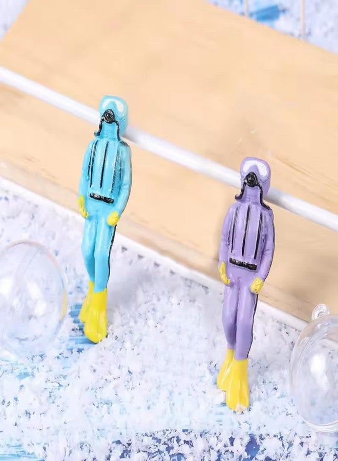 GIG BAZAAR-Aquarium Floating Decorations Diver Cute Resin Toy, Set of 2 Suitable for All Kinds of Fish Tanks Decoration Ornament Accessories - Image 1