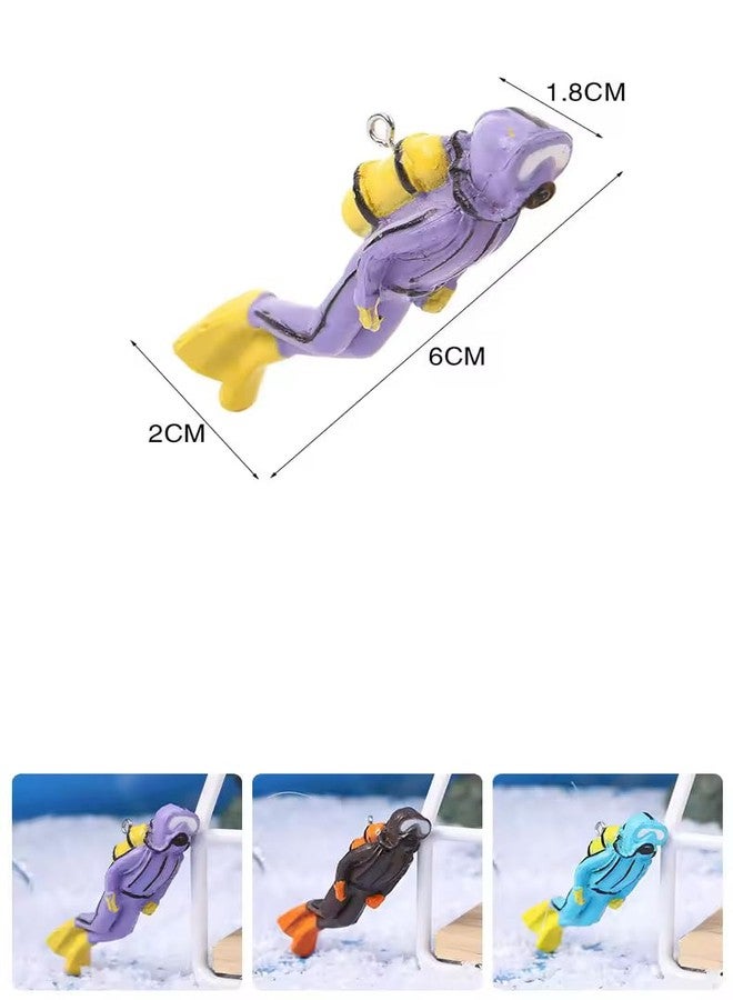 GIG BAZAAR-Aquarium Floating Decorations Diver Cute Resin Toy, Set of 2 Suitable for All Kinds of Fish Tanks Decoration Ornament Accessories - Image 3