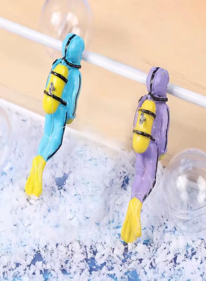 GIG BAZAAR-Aquarium Floating Decorations Diver Cute Resin Toy, Set of 2 Suitable for All Kinds of Fish Tanks Decoration Ornament Accessories - Image 2