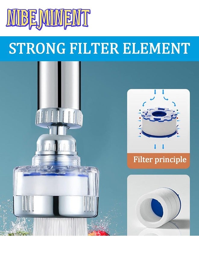 NIBEMINENT Faucet Water Filter Set,360° Rotating Sink Water Filter Faucet Bathroom Sink Filter with Filter Elements,Household Faucet Filter Tap Splash-Proof Faucet Tap for Home Kitchen Bathroom  - Image 3