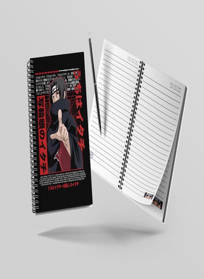 zenithink دفتر ملاحظات زينيثينك إيتاشي أوتشيها أنمي | ورق 80 غ/م² مع غلاف مقوى 350 غ/م² | مسطر بخطوط مفردة | 160 صفحة | مقاس A5 | تجليد حلزوني | متعدد الاستخدامات للمدرسة والمنزل والمكتب | - Image 3