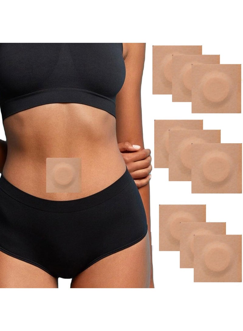 إسكدنيا 50 قطعة لفافات زيت الخروع القابل للتخلص منه لسرة البطن (الزيت غير متضمن)، لفافة ذاتية اللصق عالية الامتصاص من القطن العضوي سهلة الاستخدام، بلون بشري - Image 1