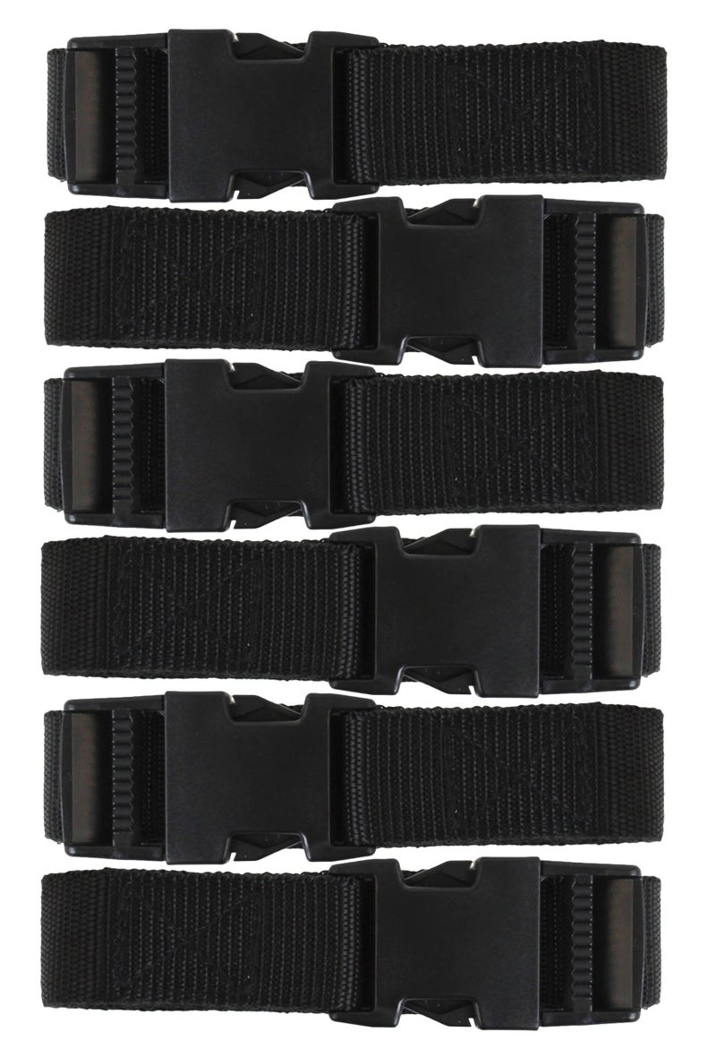 Harrier Hardware Harrier Hardware Utility Strap with Quick-Release Buckle, Black, 72-Inch, 6-Pack  - Image 1