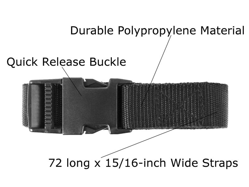 Harrier Hardware Harrier Hardware Utility Strap with Quick-Release Buckle, Black, 72-Inch, 6-Pack  - Image 3