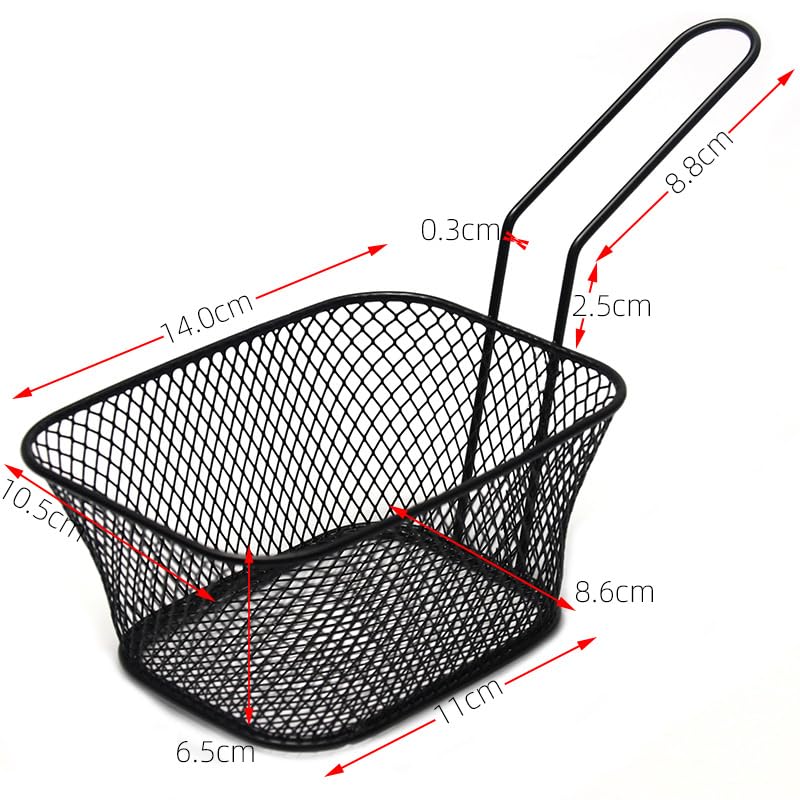 Rasikvar Stainless Steel French Fries Basket, Potatoes Chips & Chicken Mini Square Fried Mesh Food Stainer, Suitable for Kitchen Restaurant Party Barbecue Strainer Baskets (Black, 5 Pieces) - Image 5
