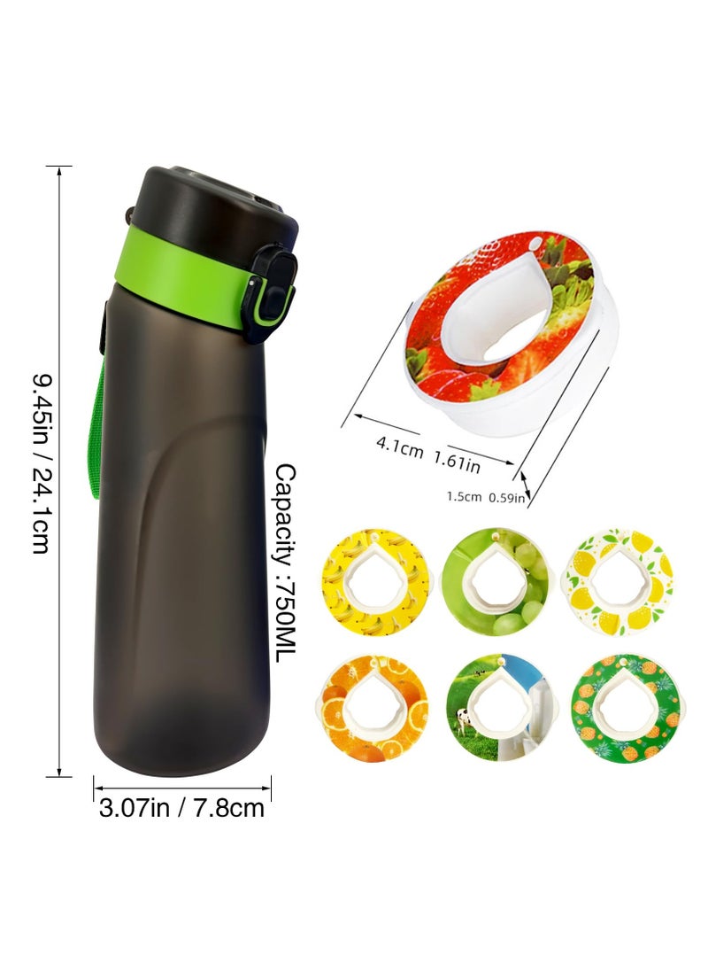 Arabest - Air Up Water Bottle Air Up Water Bottle with 7 Flavor Pods 750ML Air Up Drinking Water Bottle Starter Set with Flavour Capsules 0% Sugar Water Cup BPA Free Suitable for Outdoor Sport (Blackgreen) - Image 1