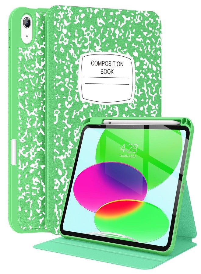 Supveco جراب Supveco لجهاز iPad (A16) الجيل الحادي عشر 11 بوصة (2025)، وجهاز iPad الجيل العاشر 10.9 بوصة (2022) مع حامل قلم - [تشغيل/إيقاف تلقائي]، جراب فاخر قابل للطي مع غطاء خلفي من مادة TPU الناعمة - لون الكتاب الأخضر - Image 1