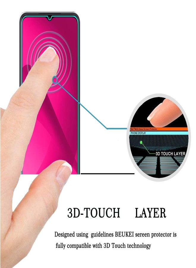 beukei (3 Pack) Designed for T-Mobile REVVL 7 5G Screen Protector Tempered Glass, Anti Scratch, Bubble Free - Image 2