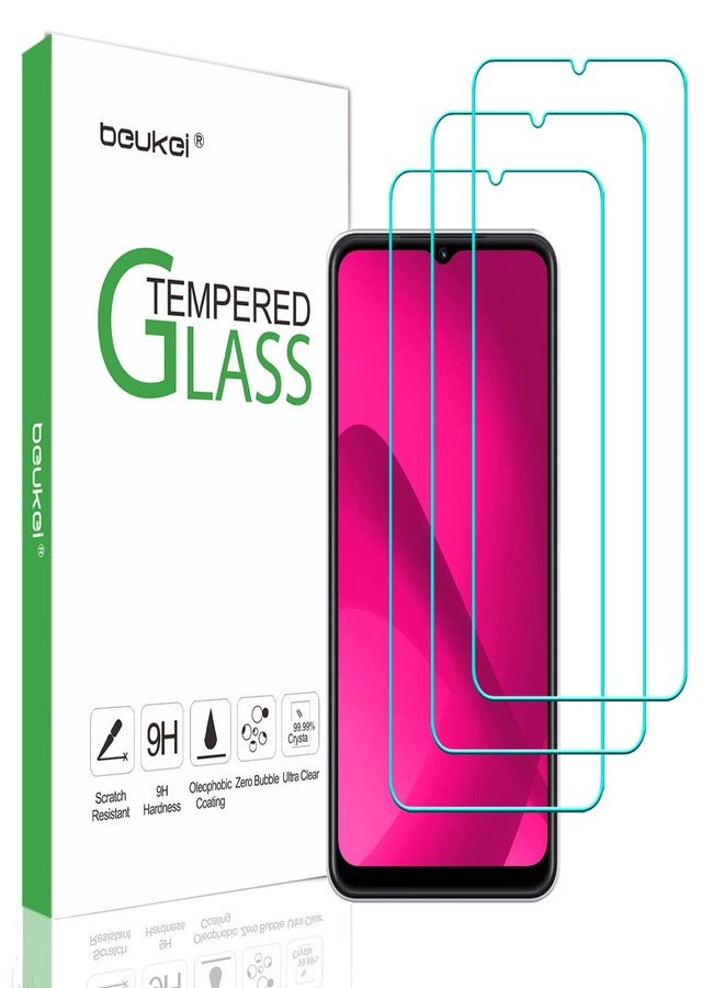 beukei (3 Pack) Designed for T-Mobile REVVL 7 5G Screen Protector Tempered Glass, Anti Scratch, Bubble Free - Image 1