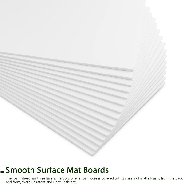 ALISWAT 20 Pack White Foam Boards 12x16.5 inch, 3/16" Thick Foam Core Board for Projects, White Bulk Poster Board for Signboards, A3 Styrofoam Boards Sheets Perfect for Crafts, Art, Display - Image 3