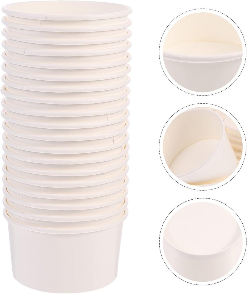 NUOBESTY 100pcs 3oz Paper Ice Cream Cups Frozen Dessert Containers Paper Dessert Ice Cream Yogurt Bowls Cold and Hot Food Container for Soup Dessert Yogurt Sauce - Image 1
