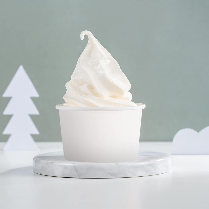 NUOBESTY 100pcs 3oz Paper Ice Cream Cups Frozen Dessert Containers Paper Dessert Ice Cream Yogurt Bowls Cold and Hot Food Container for Soup Dessert Yogurt Sauce - Image 4