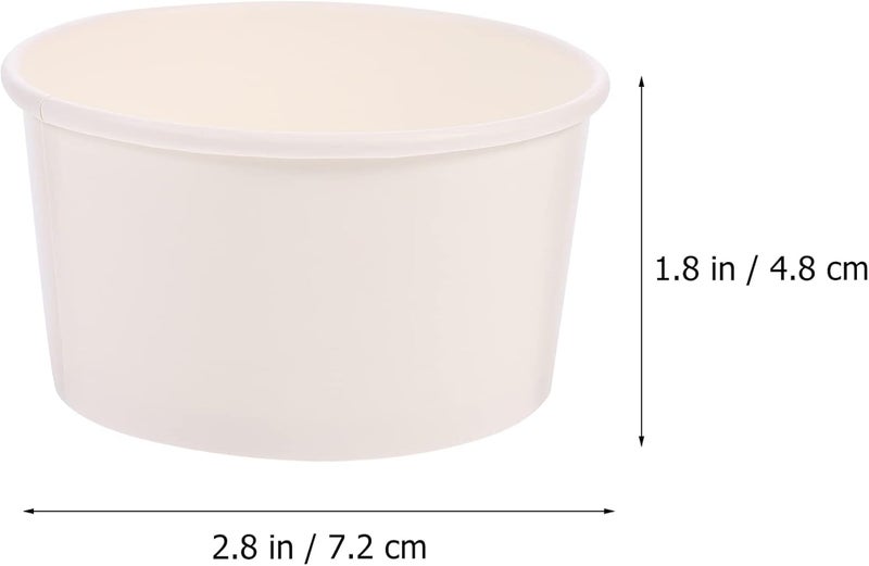 NUOBESTY 100pcs 3oz Paper Ice Cream Cups Frozen Dessert Containers Paper Dessert Ice Cream Yogurt Bowls Cold and Hot Food Container for Soup Dessert Yogurt Sauce - Image 2