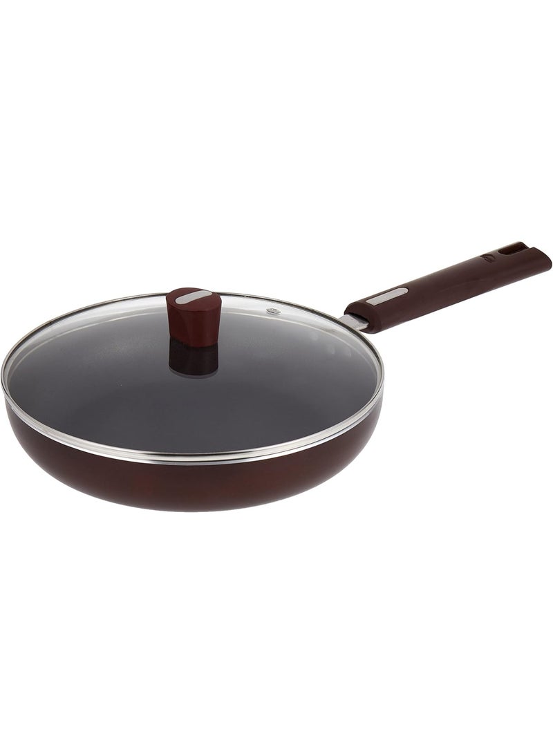 NIRLEP 🍳 Nirlep by Bajaj Electricals – Selec+ J Class Non-Stick Fry Pan with Lid (26 cm, JFP26GL, Maroon) - Image 1