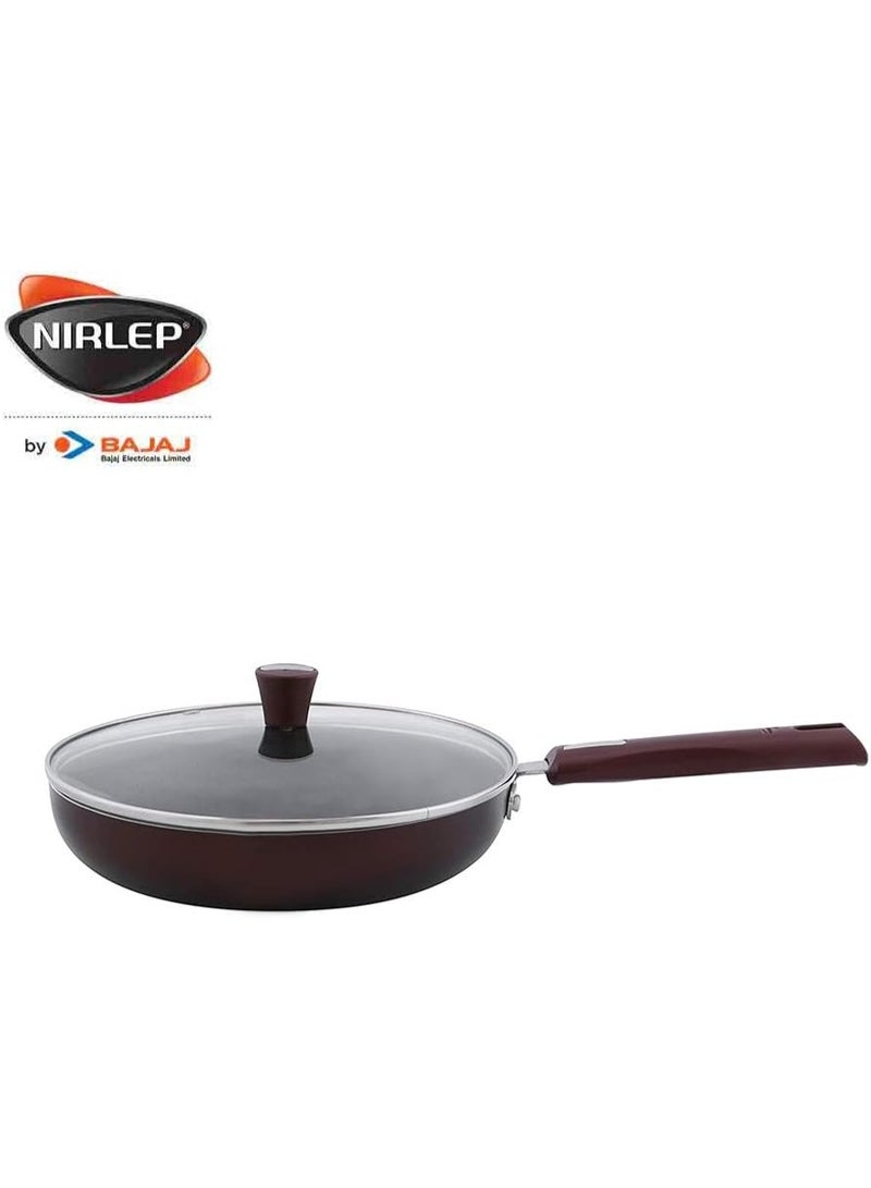 NIRLEP 🍳 Nirlep by Bajaj Electricals – Selec+ J Class Non-Stick Fry Pan with Lid (26 cm, JFP26GL, Maroon) - Image 3