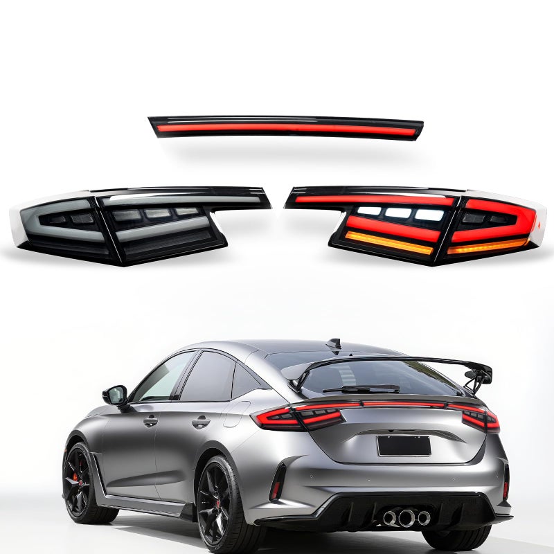 Archaic Tail Lights for 20222025 Civic Hatchback TypeR FL1 FL2 FL4 FL5Taillights Assembly for 11th Gen Civic wAnimation DRLSequential Turn SignalPair
