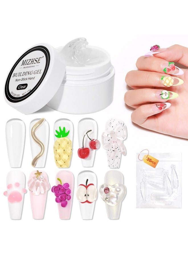 MIZHSE MIZHSE Solid Builder Gel for Nails, Non-Sticky Hard Gel Sculpting Gel, 3D Gel Nail Art Building Gel Carving Gel Modeling Gel Nail Extension Soak Off UV/LED Nail Art Salon Home DIY 15 g Clear  - Image 1