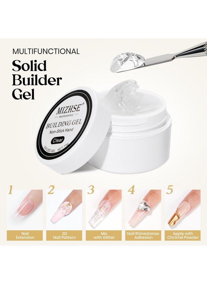 MIZHSE MIZHSE Solid Builder Gel for Nails, Non-Sticky Hard Gel Sculpting Gel, 3D Gel Nail Art Building Gel Carving Gel Modeling Gel Nail Extension Soak Off UV/LED Nail Art Salon Home DIY 15 g Clear  - Image 2