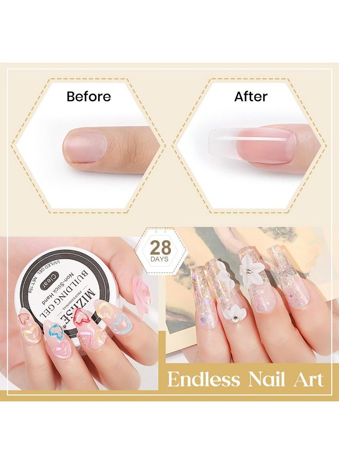 MIZHSE MIZHSE Solid Builder Gel for Nails, Non-Sticky Hard Gel Sculpting Gel, 3D Gel Nail Art Building Gel Carving Gel Modeling Gel Nail Extension Soak Off UV/LED Nail Art Salon Home DIY 15 g Clear  - Image 5