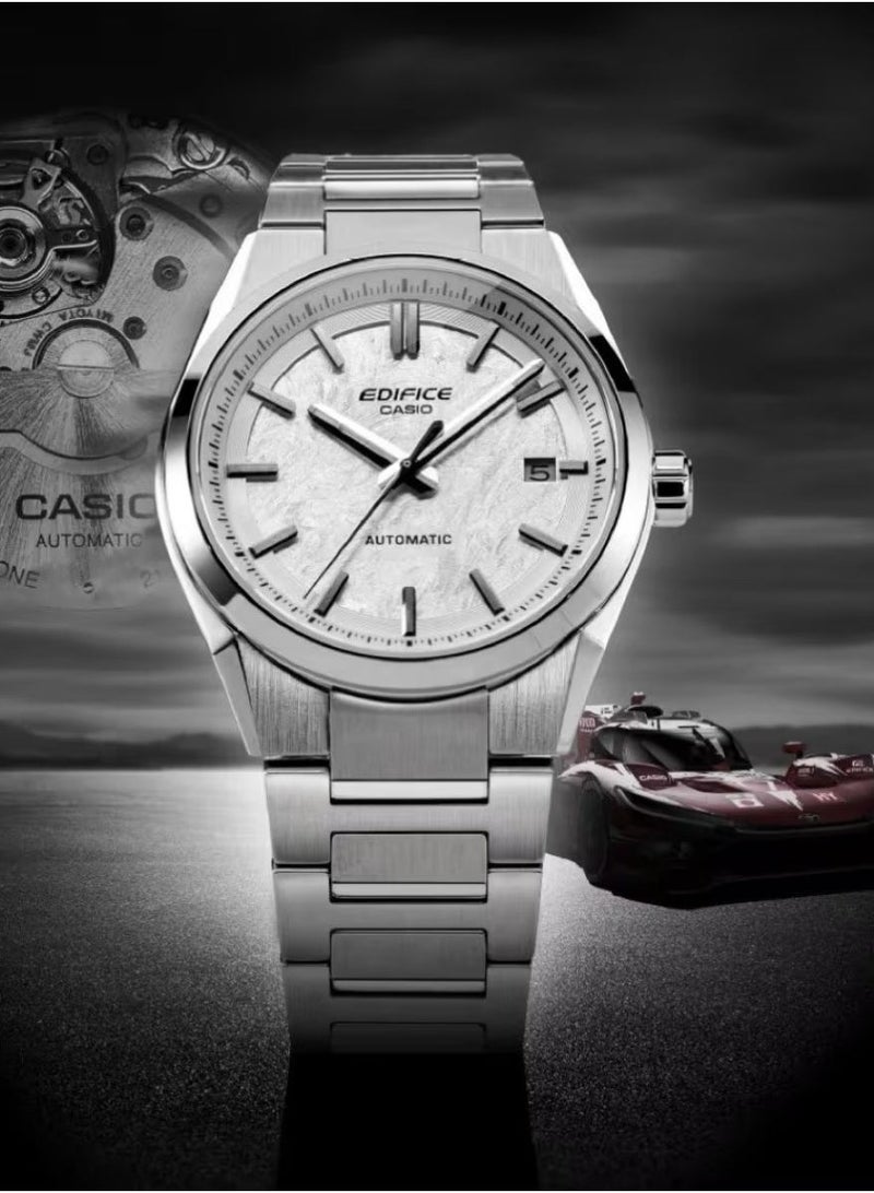CASIO Edifice Automatic Analog Men’s Watch EFK-110D-7A, 38 mm Silver Dial, Stainless Steel Case & Bracelet, 100 m WR - Image 1