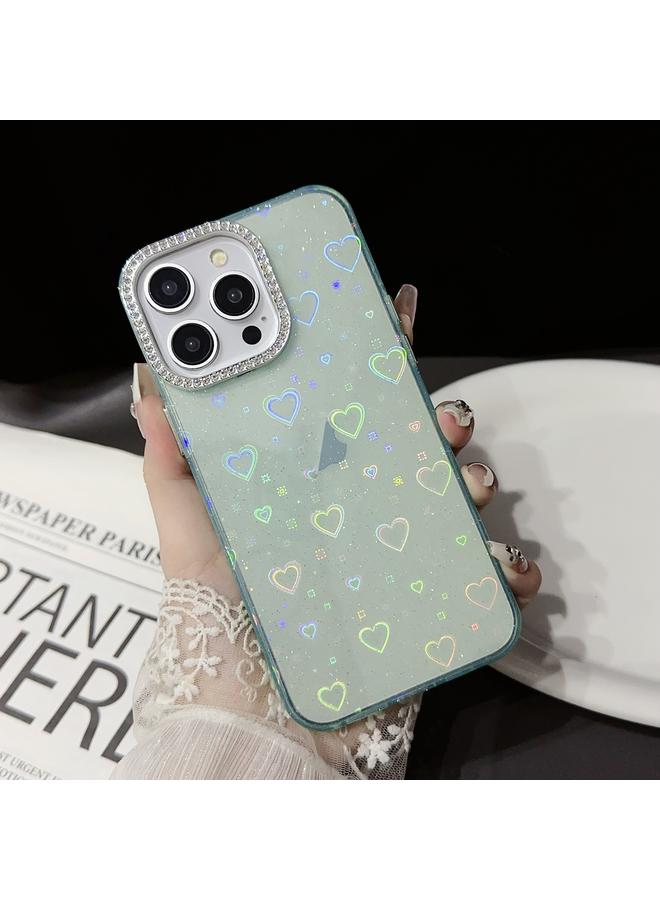 اس-توب جراب هاتف iPhone 12 Pro Max بإطار عدسة ماسية بنمط حب من الأكريليك IMD - Image 2