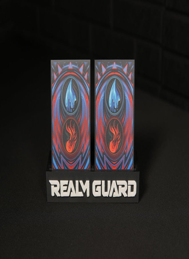 Realm Guard - 100ct Textured Matte TCG/MTG Card Art Sleeves (Blue Red) - Image 2