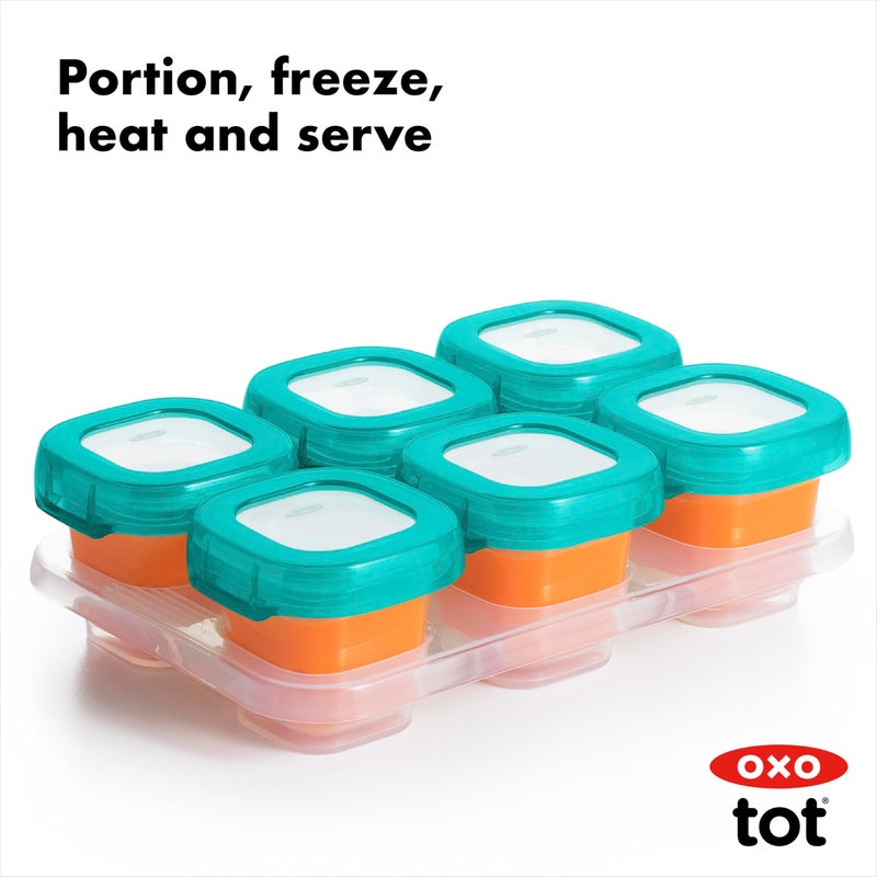 OXO Tot Baby Blocks Freezer Storage Containers 2 Oz - Teal - Image 3