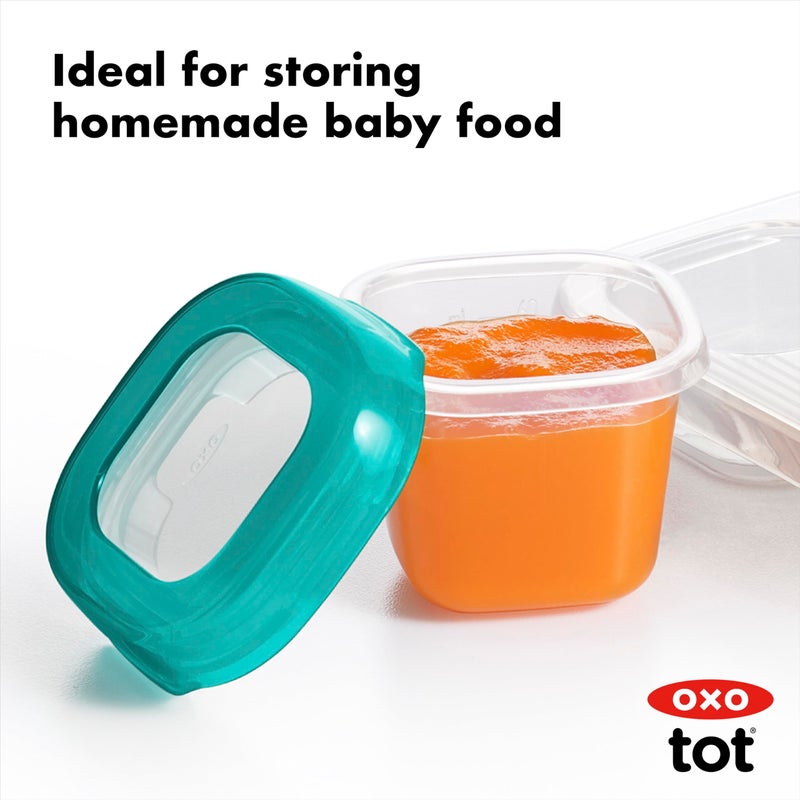 OXO Tot Baby Blocks Freezer Storage Containers 2 Oz - Teal - Image 5
