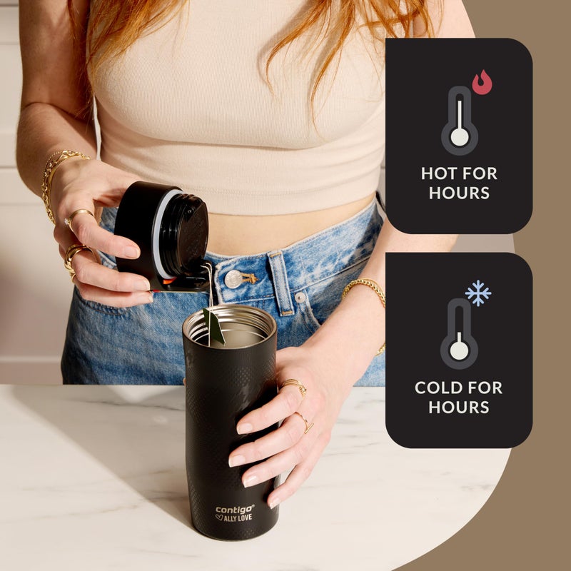 Contigo x Ally Love Stainless Steel Vacuum-Insulated Travel Mug with Autoseal and Easy Clean Lid, Spill-proof, Keeps Drinks cold 24 hrs & hot for 11 hrs, BPA Free, 16oz., West Loop 3.0, Licorice - Image 5