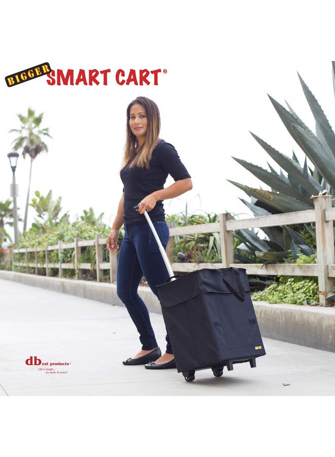 dbest products عربة تسوق ذكية أكبر من dbest، عربة يدوية قابلة للطي باللون الأسود، سلة أدوات متعددة الاستخدامات للتسوق، المعلمين، الهوايات، الحرف والفنون - Image 1