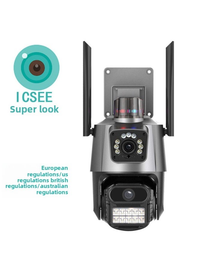 Generic 6.0million Xiongmai Icsee Surveillance Camera Wireless Wifi Outdoor Infrared Binocular Gun Ball Hd Camera-Body Color:European Standard English Icsee Monitoring Binocular Gun Ball + No Card  - Image 2