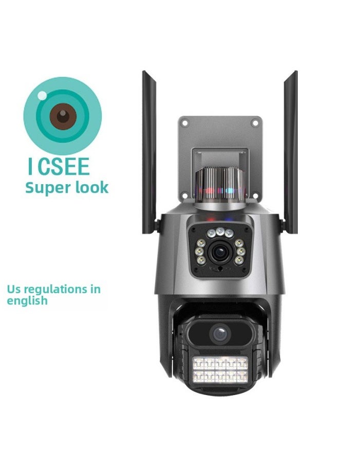 Generic 6.0million Xiongmai Icsee Surveillance Camera Wireless Wifi Outdoor Infrared Binocular Gun Ball Hd Camera-Body Color:European Standard English Icsee Monitoring Binocular Gun Ball + No Card  - Image 5
