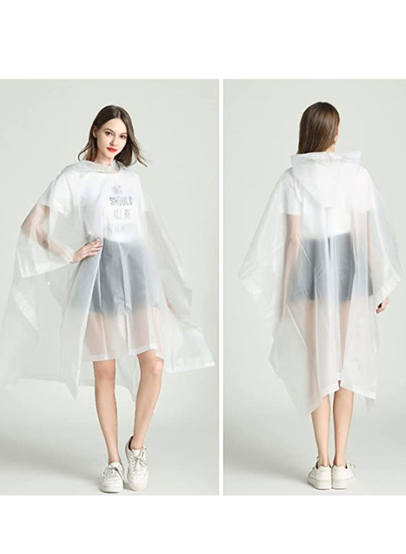 SYOSI Adult Raincoat, Rain Poncho, Portable EVA with Hood Reusable Coats Emergency Camping Survival Kits, Waterproof with Hoods and Sleeves Lightweight Jacket for Women Men - Image 2