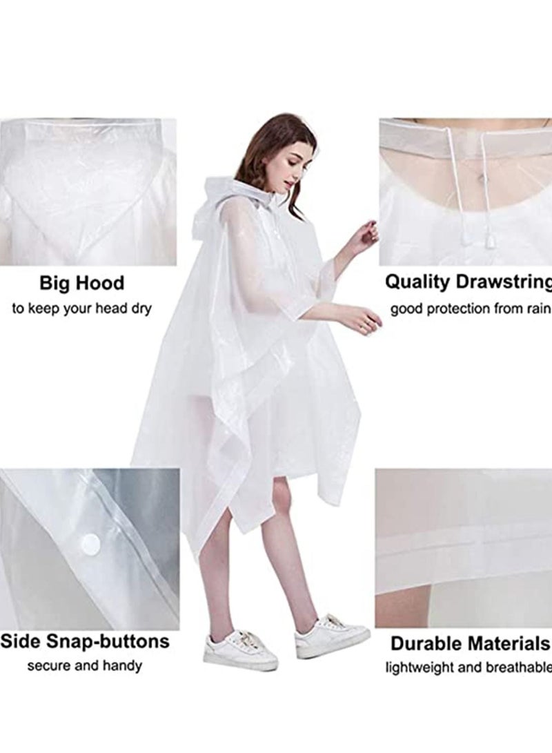 SYOSI Adult Raincoat, Rain Poncho, Portable EVA with Hood Reusable Coats Emergency Camping Survival Kits, Waterproof with Hoods and Sleeves Lightweight Jacket for Women Men - Image 3