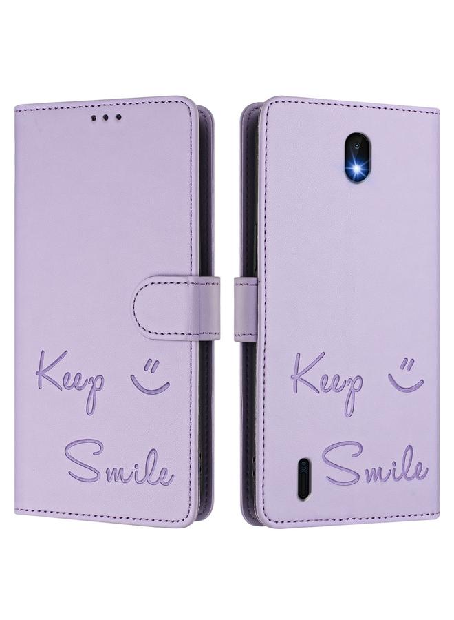 اس-توب جراب لهاتف Nokia C01 Plus / C1 الإصدار الثاني، جراب جلدي بنقش ابتسامة بتقنية RFID - Image 3