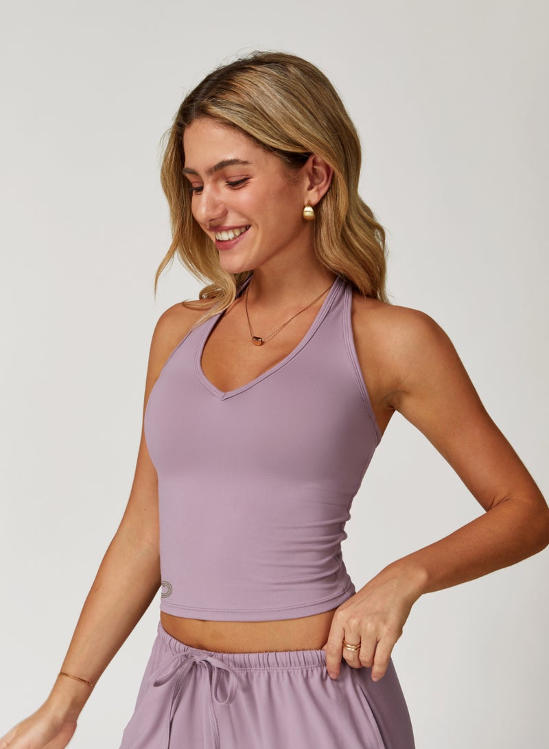 كون.يوغا بلوزة كامي نسائية بياقة هالتر - Image 3