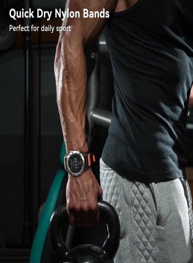 اسيون سوار ساعة aceyoon لساعات Garmin Fenix 8 مقاس 47 مم/Fenix 7/6/5، سوار نايلون Quickfit مقاس 22 مم مع مشبك لاصق، أساور رياضية بديلة لساعات Forerunner 965/955/945/935 وApproach S62/S60 - Image 2